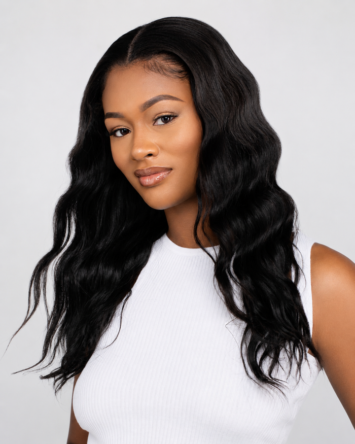 U-Part Wig 'Venus' Body Wave features soft, flowing waves for a natural look, made from 100% virgin human hair.